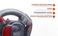 BLACK+DECKER PD1200AV-B1 12V Corded Dustbuster Flexi Auto Handheld Vacuum Cleaner, 560 ml Bowl Capacity, Car Vacuum Cleaner, 5 Meter Cable, 1 Year Manufacturer Warranty