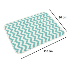 SYGA Baby 1 Piece Large Waterproof Bed Protector Dry Sheet,Washable Reusable Bed Protector_Cyan Waves