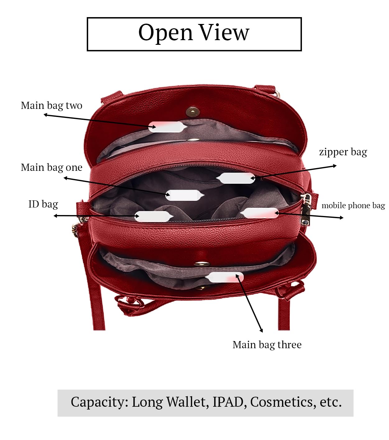 SYGA Women's Bags Soft Leather Middle-Aged And Elderly Women's Bags Single Shoulder Crossbody Bag(Red)