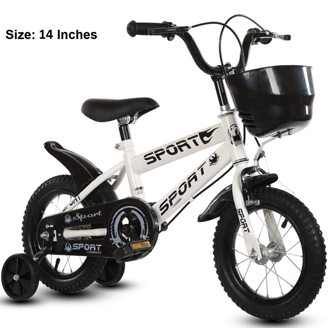SYGA 14" Baby Balance Bike with Stable Training Wheels_Red
