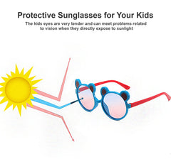 SYGA Kids Goggles, Modern Stylish Eyewears for Boy's and Girls, Mickey Mouse Style with UV Protection Lense Suitable for Age 3 to 8 Years - Blue Frame & Red Legs