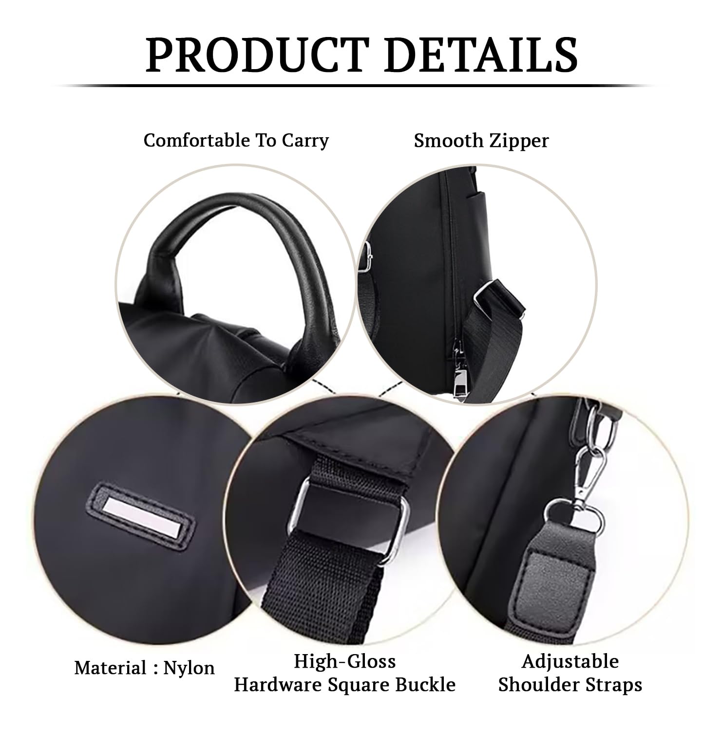 SYGA Women Backpacks Simple And Versatile Oxford Cloth Women's Bag (Black)