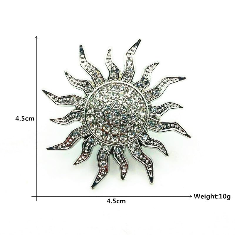 SYGA Men's Suit Chest Brooch Fashionable Rhinestone Decoration Diamond Clothing Accessories(Silver)