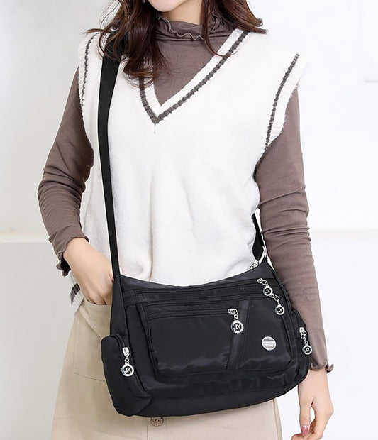 SYGA Women's Small Crossbody Bag, Waterproof Nylon,Sling Bag(Black)