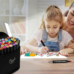 SYGA 168 Graphic Marker Set, Dual Tips Blender Art Markers for Drawing Sketching Coloring Artist Pens and Underlining, Professional Permanent Sketch Markers for Kids and Adult (Multicolor)