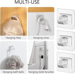 Shivstor 15 Pack Self Adhesive WallHook Heavy DutyHook for Hanging Without Drilling Transparent Nail Free StickyHook Strong Wall Hanger Set of 15 FlowerHook for Kitchen Bathroom Home Storage
