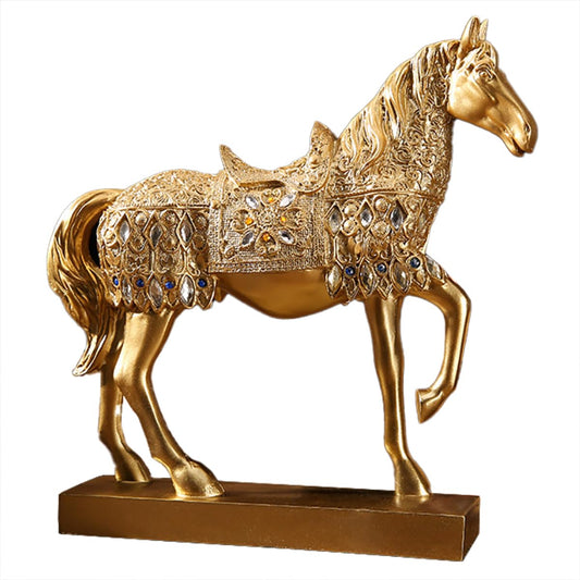 SYGA Lucky Golden Horse Ornaments Living Room TV Cabinet Wine Cabinet Decorations