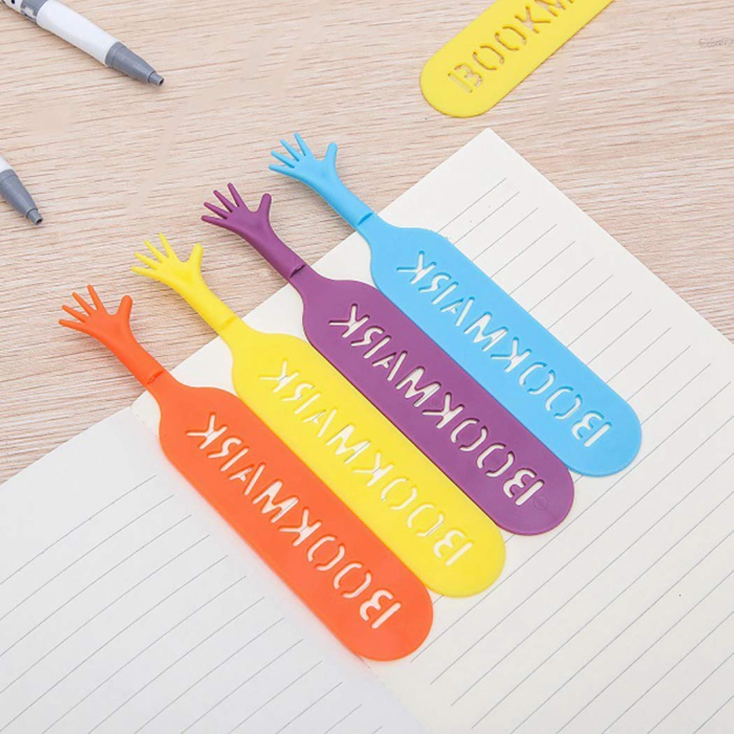 SYGA 4PCS Creative Bookmarks Hand Shaped Design Novelty Book Markers Bookmark Pad