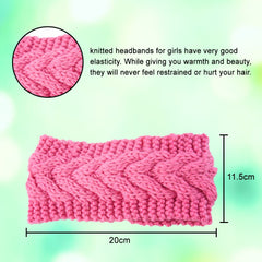Momisy Knitted Winter Twist Woolen Warm Headband Cold Weather Hair Accessories Head Wrap Winter Designer Headbands for Women & Men- Peach