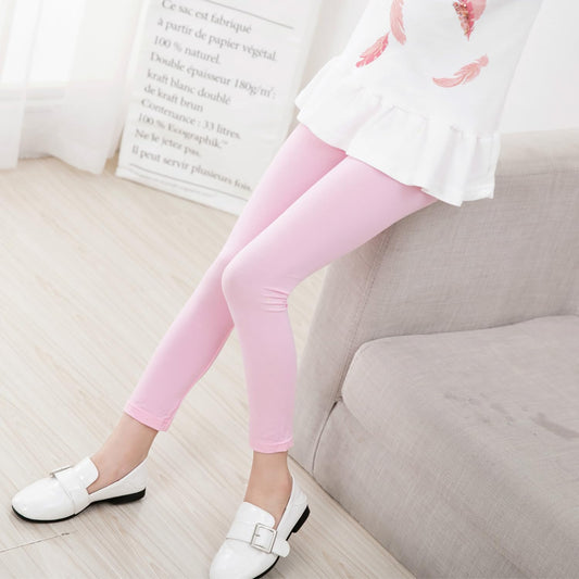 SYGA Girls Leggings, Soft & Stretchable Cotton Infant Toddler Leggings, Suitable for All Seasons, Size 11-12 Years(Pink)