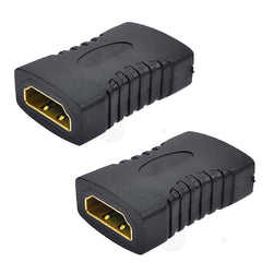 SYGA HDMI Female to Female HDMI Coupler Extension Adapter 4K HDMI Extender HDMI Coupler, Support 3D 4K 8K PC TV Projector (Pack of 2) - Black