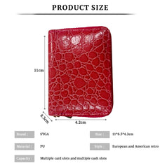 SYGA Women's Fashion Wallet, Double Zipper with Card Slots and Coin Pouch(Burgundy)