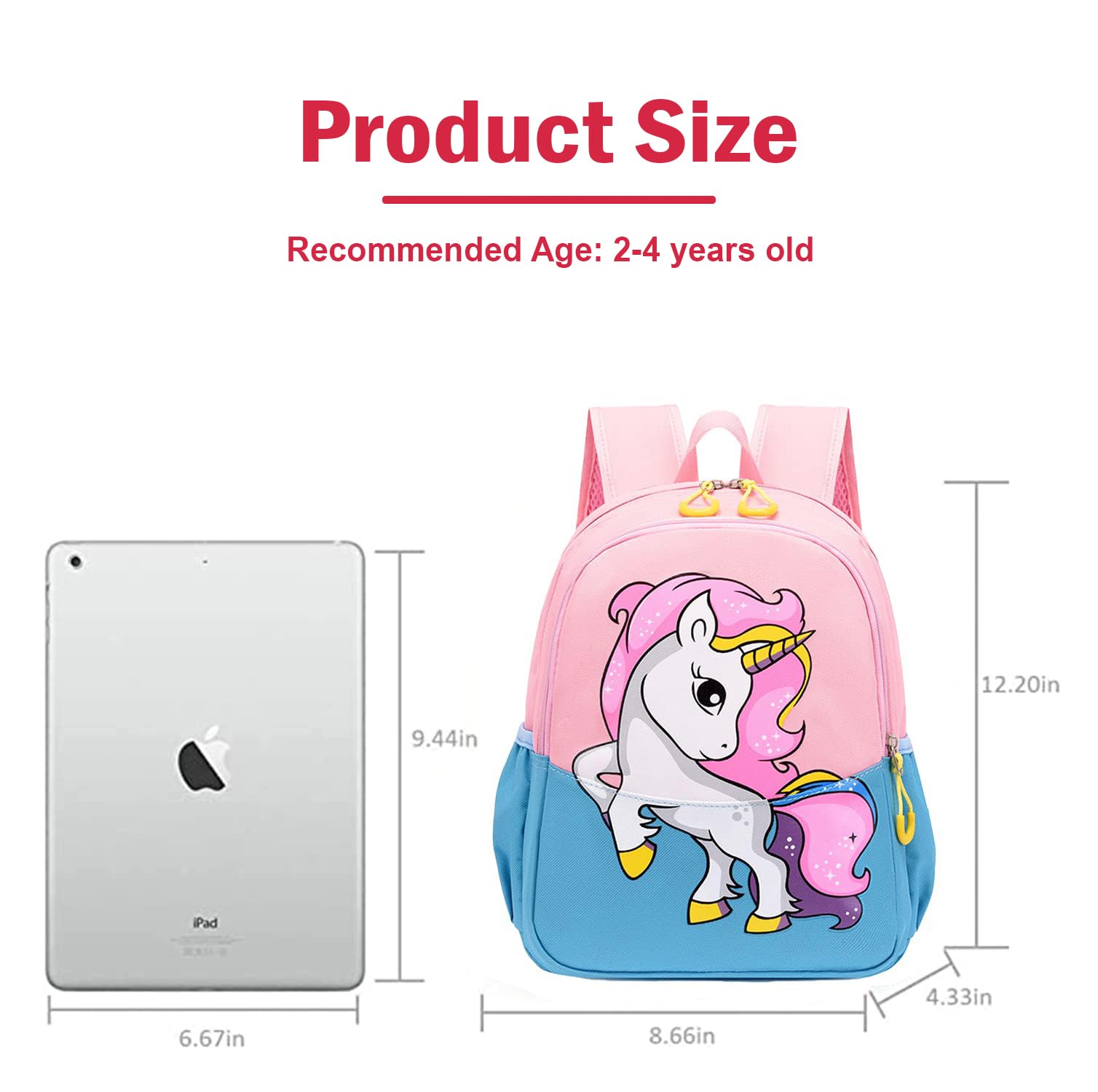 SYGA Children's Scholl Bag Pony Cartoon Backpack Oxford Kids Chest Multi-Purpose Baby Messenger Shoulder Bag for 2-4 Years Kids [25 x 10 x 34 CM] (Pony Pink)