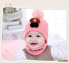SYGA Unisex Baby Cap for Infant Taddy Winter Cap 12-24 Month - Beige