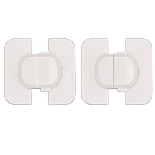 SYGA Child Safety Locks,White- Refrigerators Fridge,Freezer, Doors, Cabinet, Drawers, Baby Proof Locks Latches Catch Toddler Baby Safety -Set of 2