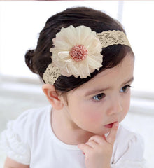 SYGA 3 Pcs Baby Girl Headband Soft Flower Bow Strechable Hairband Suitable For Newborns, Infants, Toddlers and Kids 0-3 Years(Color - 1030)