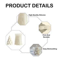 MOMISY Christmas Tree Shape Silicone Candle Making Mould, for Resin Moulds, Silicone Moulds Casting Moulds, Aroma Candle Mould for DIY, Christmas Decoration (Small, Christmastree)