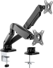 SYGA Monitor Stand Arm Desk Mount Fully Height Adjustable Bracket with C-Clamp & Gronment 180 Tilt Rotation Supports 13 to 27 Inch Monitors and TV - Dual Mobile Base