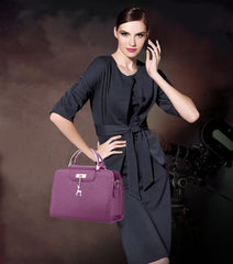SYGA Women's Handbag Corrugated Fawn Pendant Cute Shoulder Bag Fashionable Style Crossbody Bag(Purple)