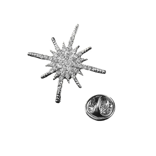 SYGA Men's Suit Chest Brooch Fashionable Rhinestone Decoration Diamond Clothing Accessories(Light Silver)