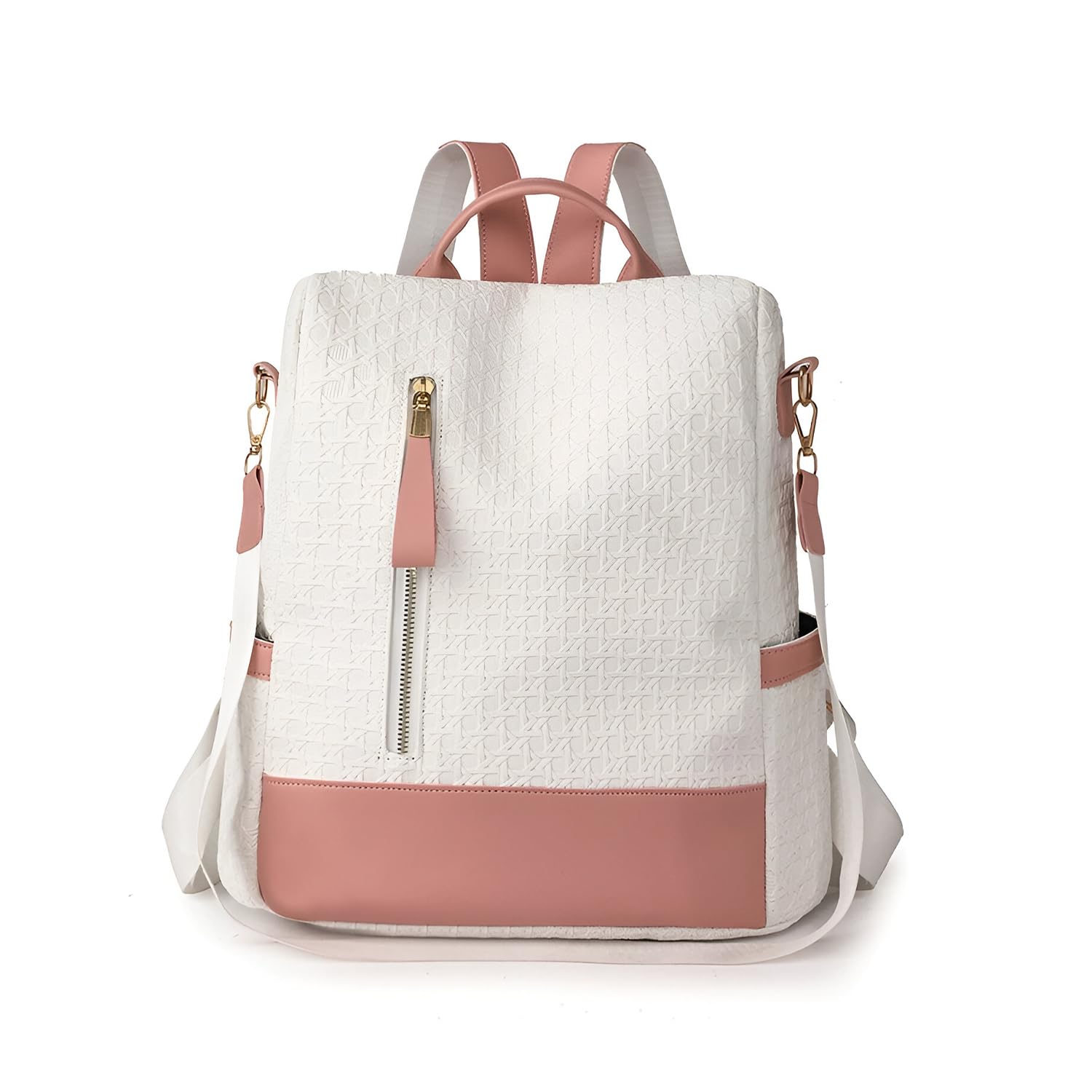 SYGA Women Elegant Textured Backpack – Stylish Design with Gold Zipper Accents, Ideal for Travel and Daily Use