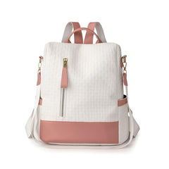 SYGA Women Elegant Textured Backpack – Stylish Design with Gold Zipper Accents, Ideal for Travel and Daily Use