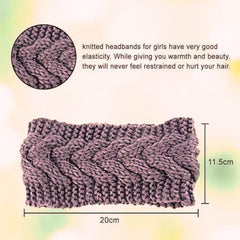 MOMISY HeadBand Wool Blend for Girls and Women (Geometric, Brown)