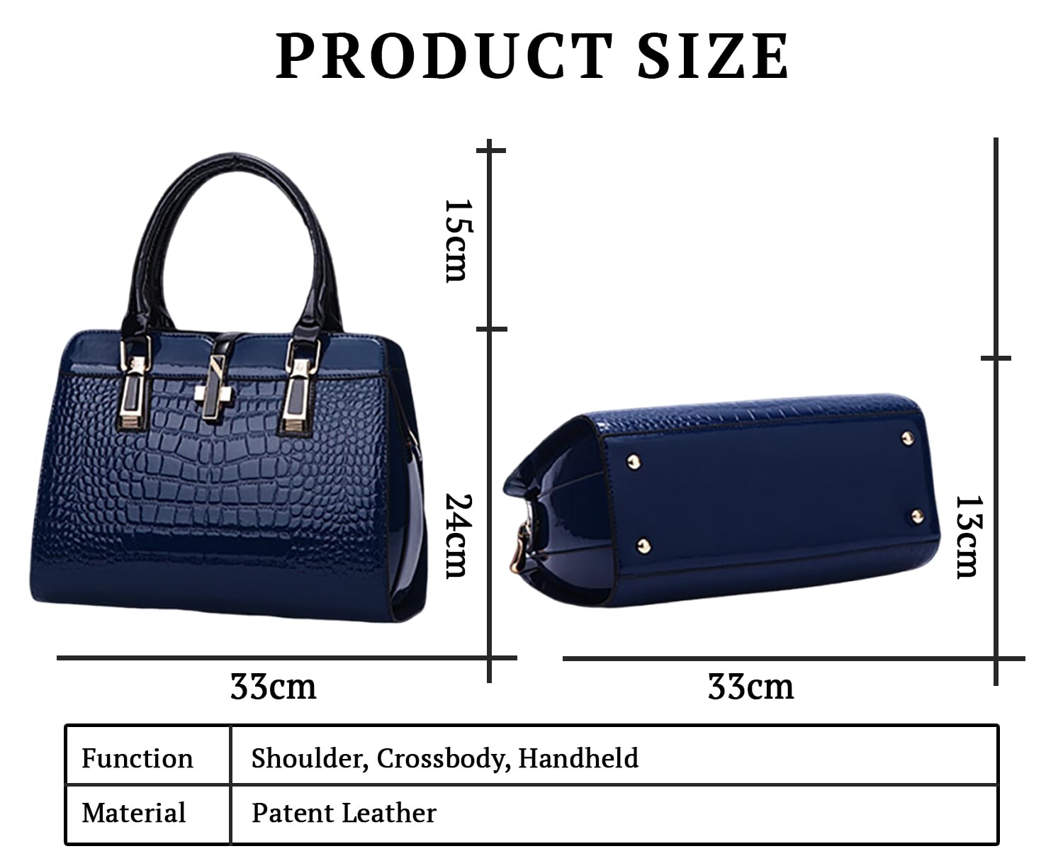 SYGA Leather Hand-Held Crocodile Pattern Women's Bag Single-Slant Handbag(BLUE)