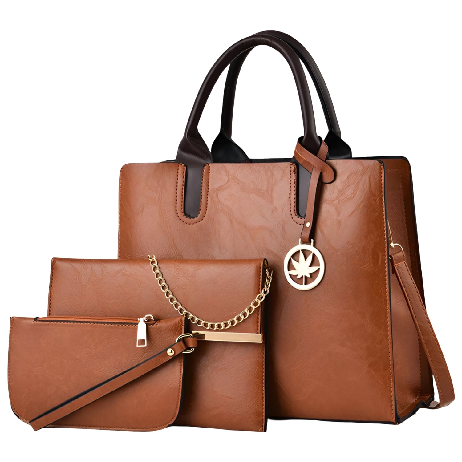 SYGA 3-Piece Women's Handbag, Sling Bag & Wallet Set | Large Capacity Handbag Set | Stylish Shoulder Tote for Daily & Party Use