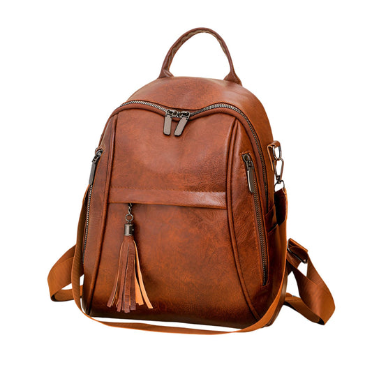 SYGA Multi-Pocket Women's Backpack | Travel & Casual Backpack with Tassel Charm