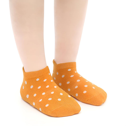MOMISY Baby Girl Boys children Non Slip Toddlers Infant children Cotton Stretch Crew Anti skid Slip Socks-6 Pairs (AntiSkid-Polka, 1 to 3 years)