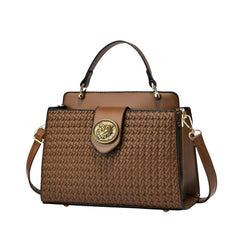 SYGA Women Elegant Contrast Color Handbag – Stylish Top-Handle Shoulder Bag for