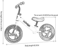SYGA 12" 2-6 Year Baby Balance Bike with Adjustable seat Feature_Black