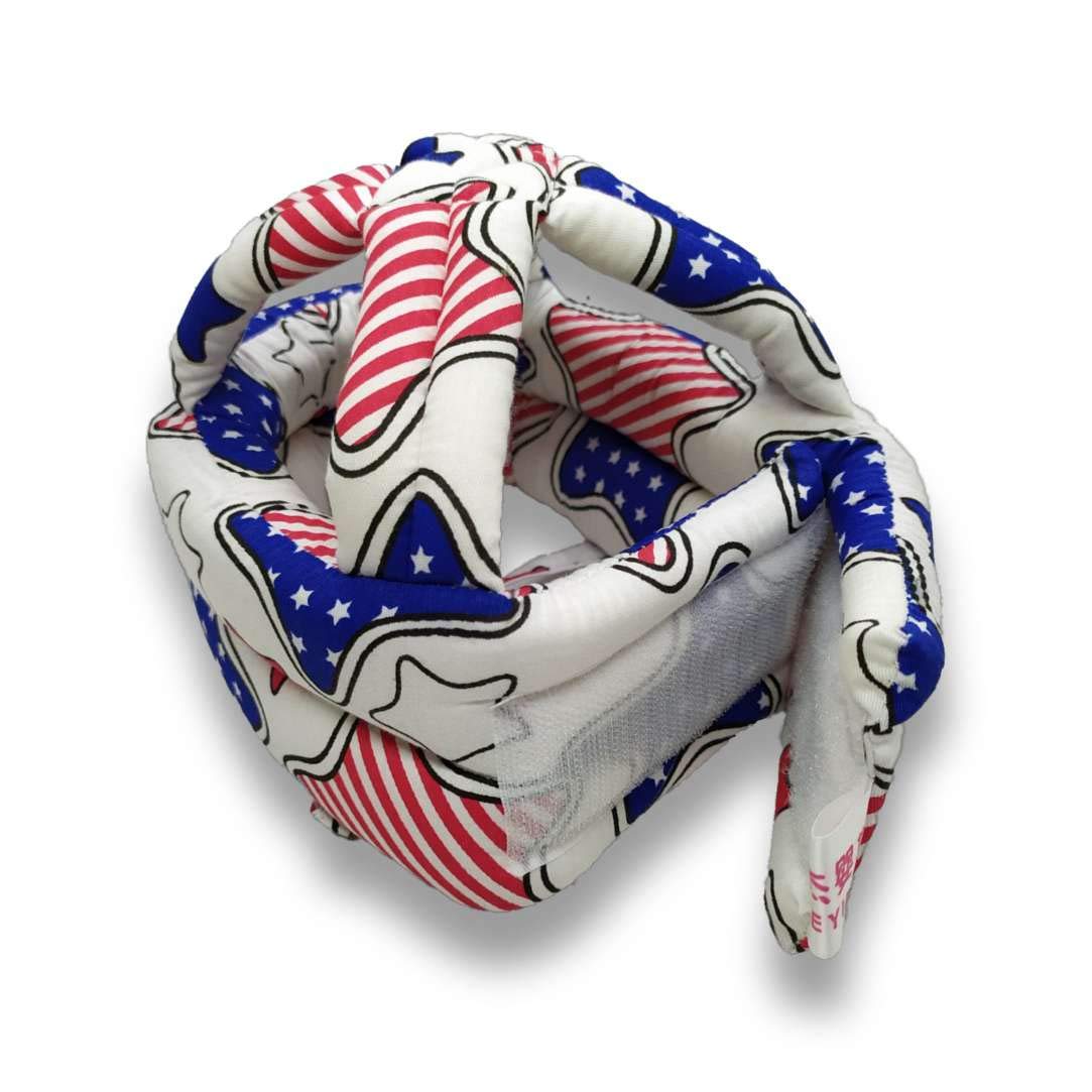 SYGA 1 Piece Infant, Toddler & Baby Child Helmet Head Protector Cushion Bonnet_Star_Stripe_White