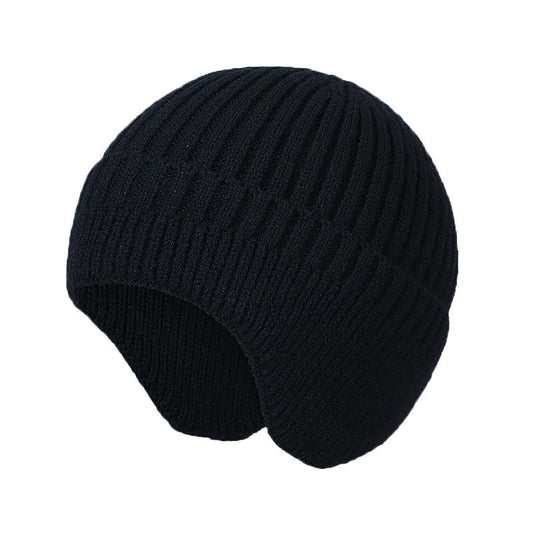 SYGA Winter Woolen Hat Men Ears Protection Beanie Knitted Hat Soft Plush Warm Cap (Above 15 Year) Khaki