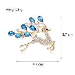 SYGA Brooch Pin Fashion Crystal Rhinestone Jewellery Pin Vintage Clothing Accessories Decoration Deer Style Brooches For Women- S255