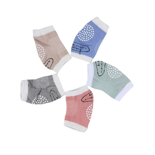 Syga Set of 5 Pair Baby Crawling Knee Pad Non-Slip Knee Pads Point Glue Non-Slip Crawling Socks