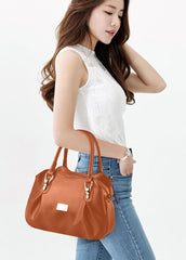 SYGA Women's Bags Soft Leather Middle-Aged And Elderly Women's Bags Single Shoulder Crossbody Bag(Khaki)