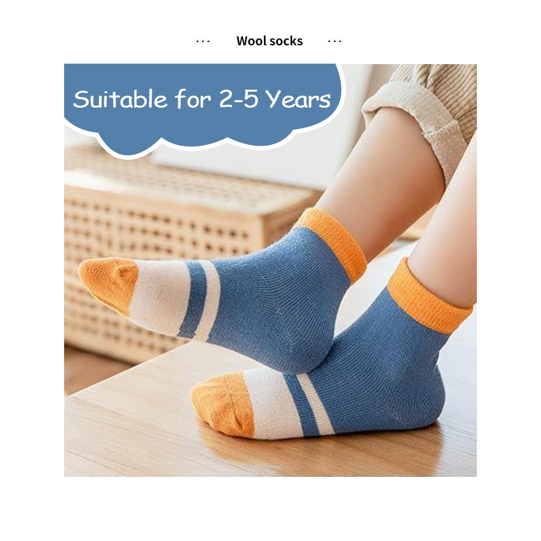 SYGA Baby Boys 5 Pairs Calf Length Socks Baby Autumn And Winter Cotton Socks, Baby Mid-Calf Socks 2-5 Year Baby, Assorted