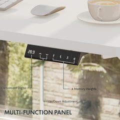 FLEXISPOT EN1 Best Standing Desk | Anti-Collision Detection | 5Y Warranty | 80 KG | Ergonomic Electric Height Adjustable Sit Stand Table (White-White, 120x75CM)