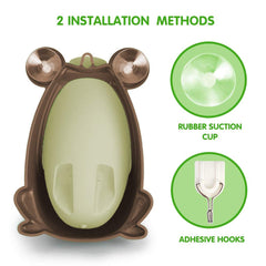 SYGA Cute Frog Potty Training Urinal for Boys with Funny Aiming Target_Brown