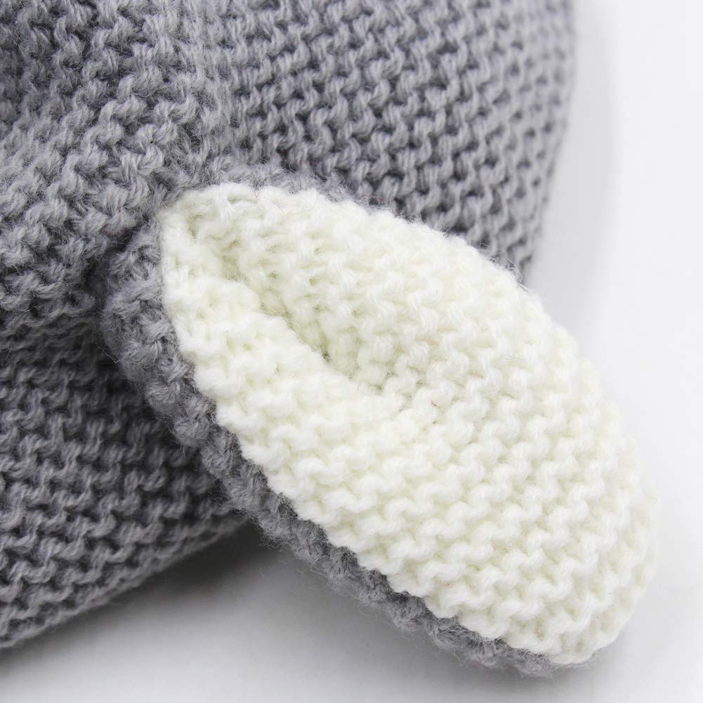 SYGA Winter Warm Ear Protection Knitted Woolen Unisex Baby Hat (2-6 Year) Grey