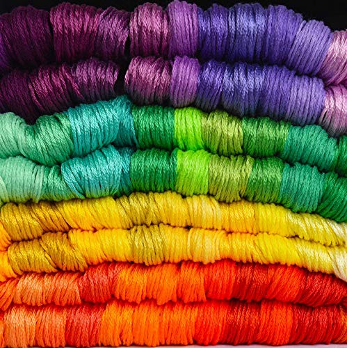 SYGA 100 Color Stitch line Polyester Cotton Embroidery Thread Rainbow Color Hand Embroidery Woven Rope Wiring