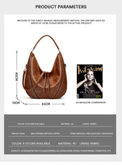 SYGA PACK OF 2 Women's Shoulder Cross-Border Large Capacity Hobo Bag with Wristlet(BROWN)