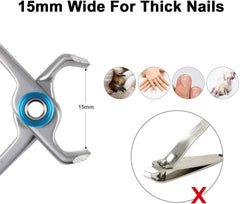 SYGA Large Nail Clippers for Thick Nails, Strong Toenail Clipper with Nail File Set, Heavy Duty Stainless Steel Nail Cutter with Metal Case for Men and Women