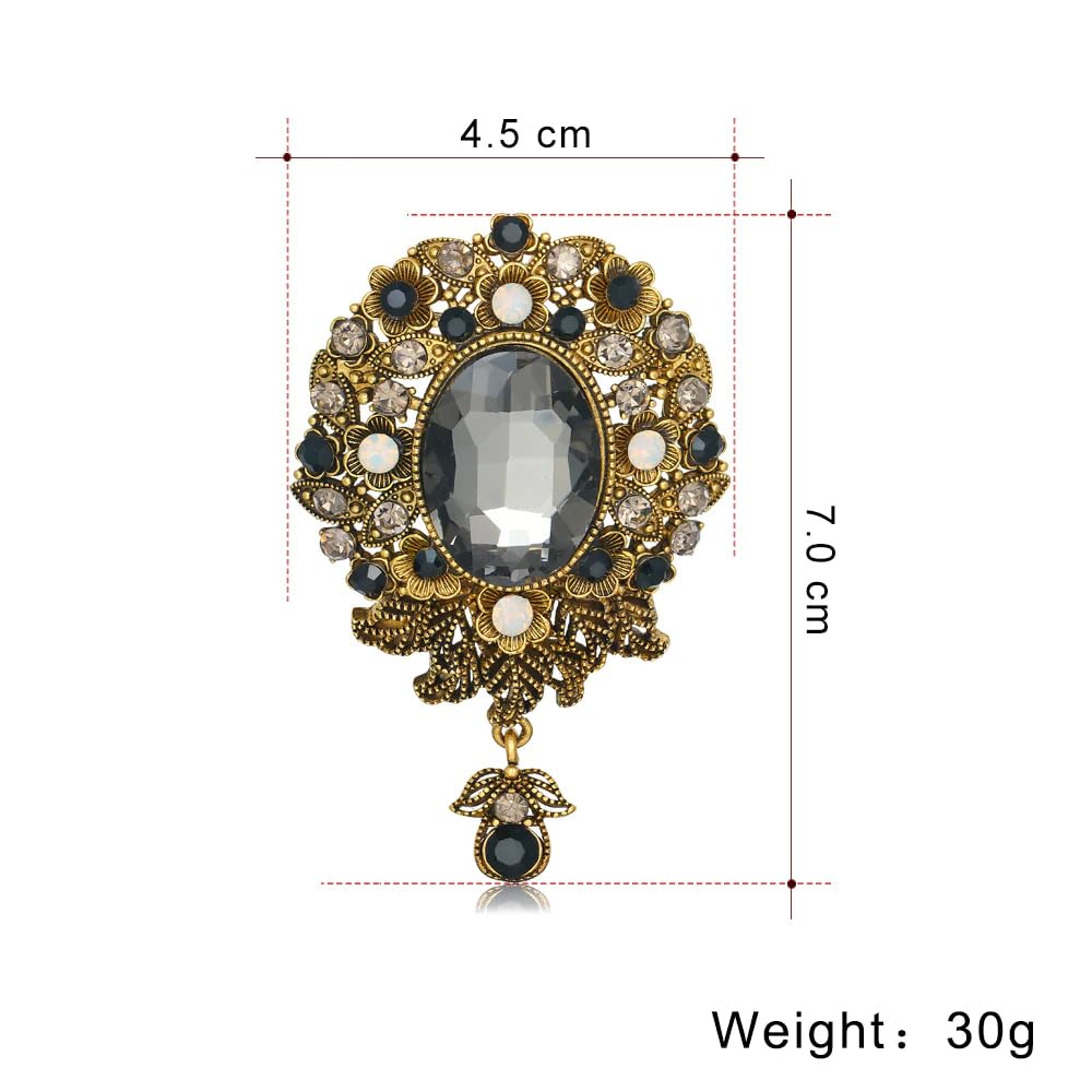 SYGA Brooch Pin Fashion Crystal Rhinestone Jewellery Pin Vintage Clothing Accessories Decoration Pendant Style Brooches for Wedding Women- S60