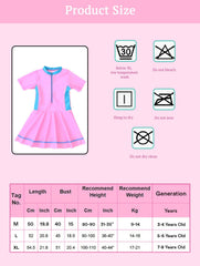 SYGA Cute Swimsuits for Little Princess Baby Girls XL-Size Perfect for Girls Age 7-8 Years Old (Pink)