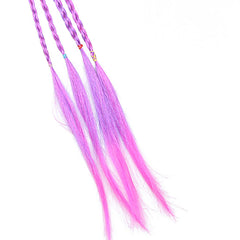 SYGA Cute Girl Colorful Wig Hair Rope Princess Twisted Braid Elastic Hairband Ponytail Headdress Fashionable Children's Hair Accessories(Gradient Purple Rose Red)