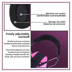 SYGA Children's Noise Reduction Earmuffs, Head-Mounted Soundproof Earmuffs for Learning, Reading, Sleeping, and Airport Use(Rose Red)