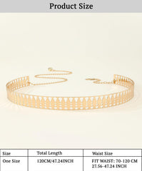 SYGA Women's Simple Patch Belt, Hollow Design Waist Chain, Dress Decorative(Gold)
